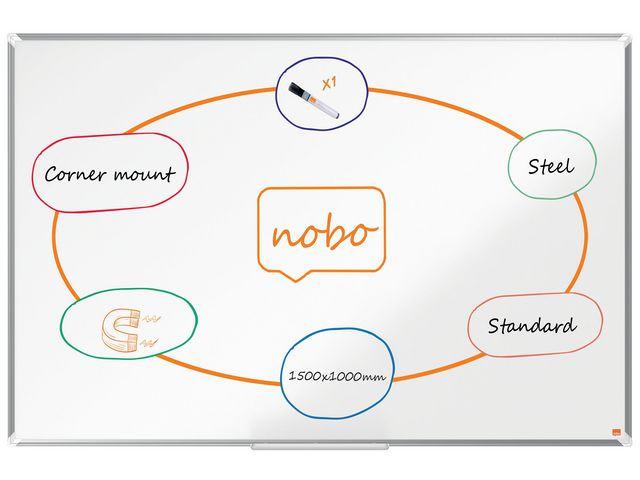 Whiteboard NOBO premium stål 150x100cm